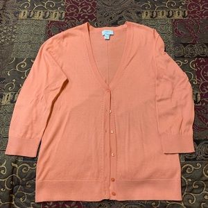 Loft orange quarter sleeves sweater